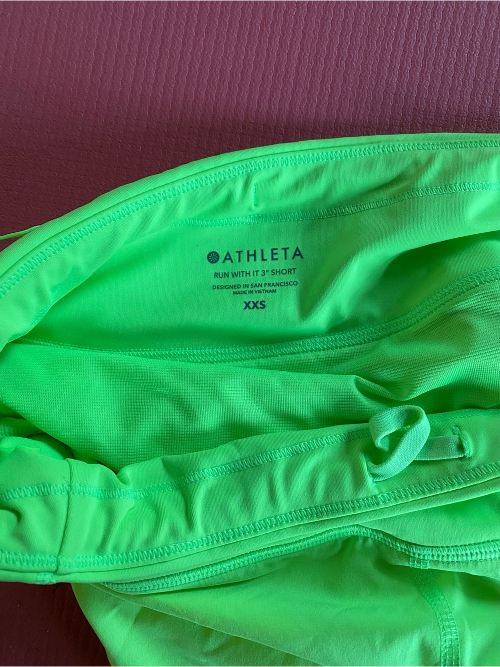 Athleta Neon Green Women’s Athletic Shorts - Picture 3 of 3